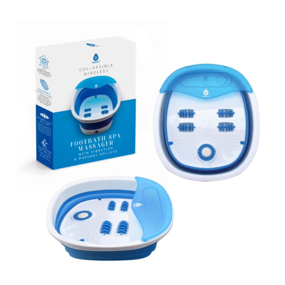 Pursonic Collapsible Wireless Footbath Spa Massager NWT